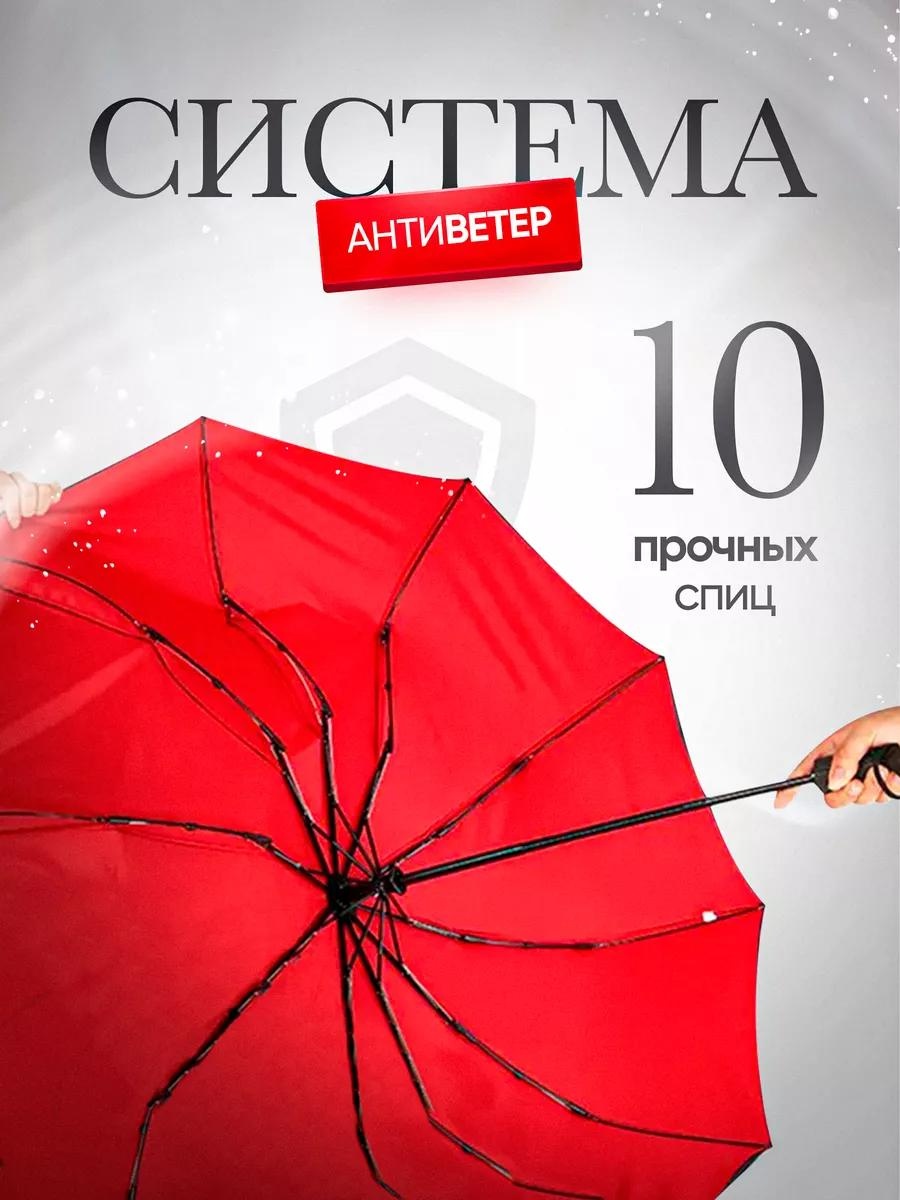 Складной зонт LUCCI полуавтомат черный, красный
