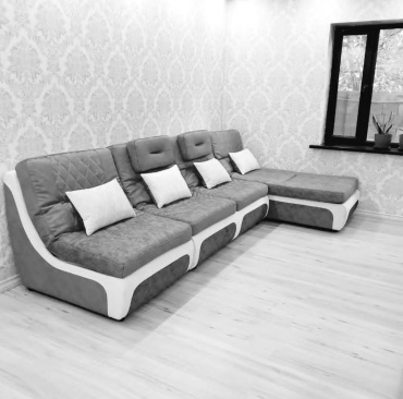 Диван Диван BOZEN Усть-Каменогорск, 370х100 см, обивка микровелюр, серый