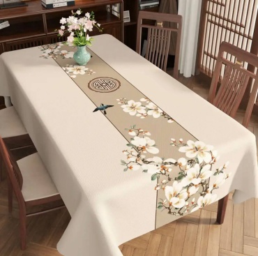 Скатерть DANL 220x140 см, ПВХ, полиэстер, 1 шт