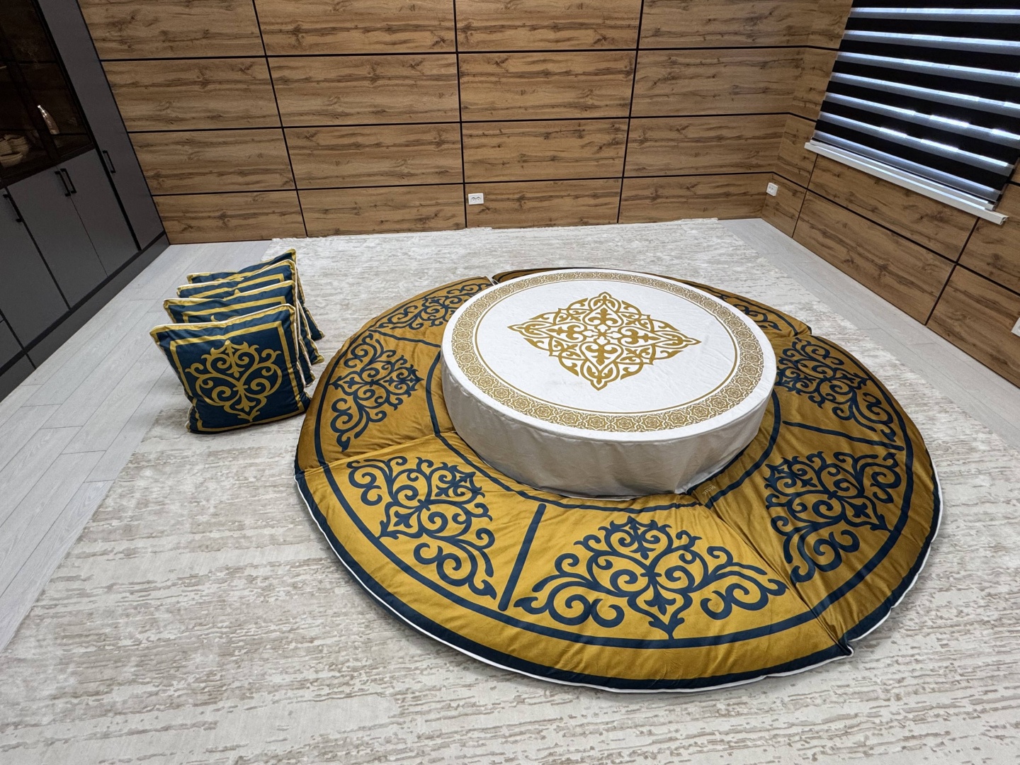 Dunie комплект корпе с подушками 310x150 см, хлопок, синтепон, золотистый, бирюзовый