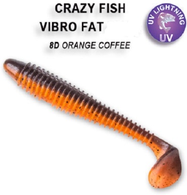Мягкая приманка CF Силиконовая приманка Crazy Fish Vibro Fat 4 / 15-100-8d-6 / Кальмар (4 шт.) 4 шт 100 мм 8d