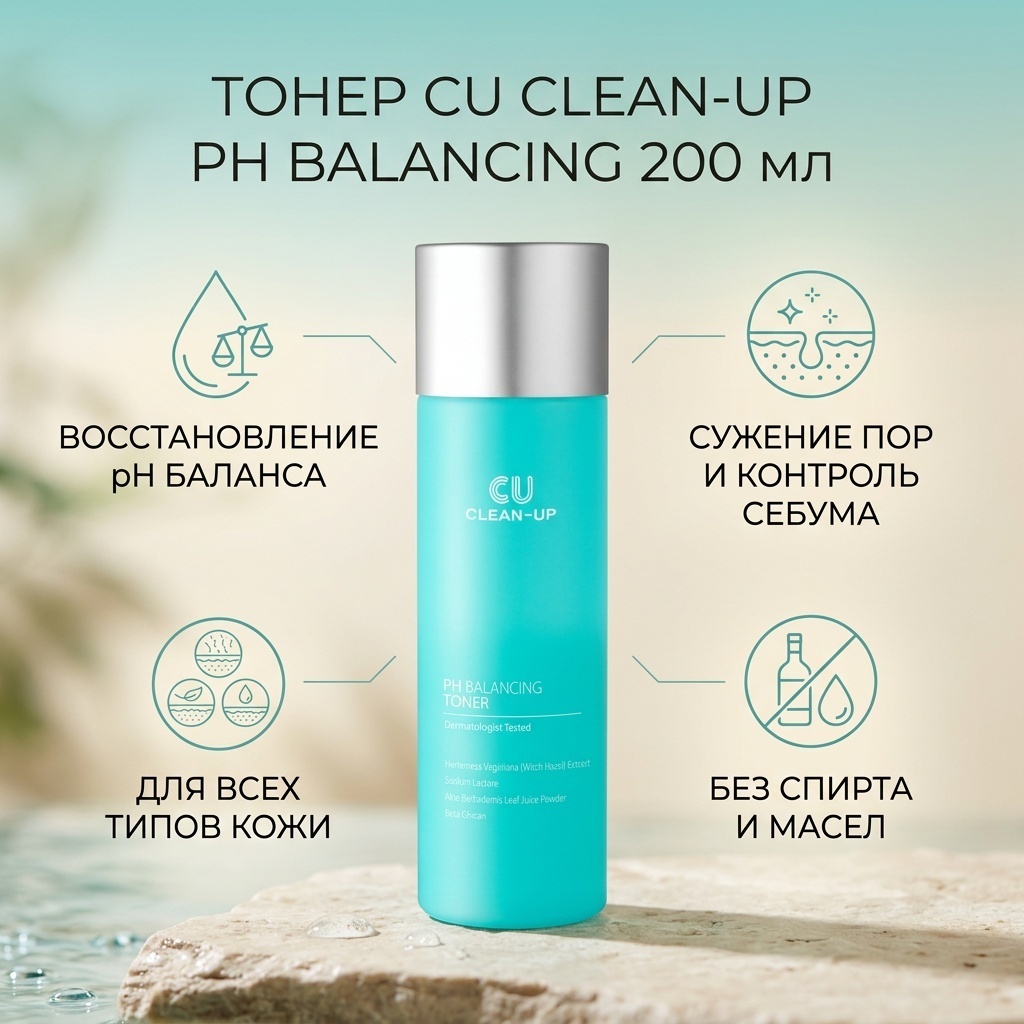 CU Skin тонер Ph Balancing Toner 200 мл