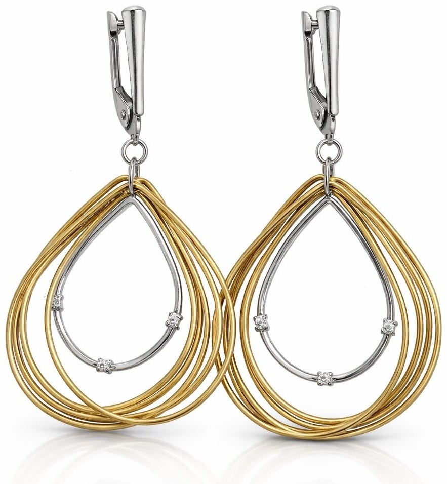 Серьги Italian Gold OR18-10 вес 8.1 г золото, фианит