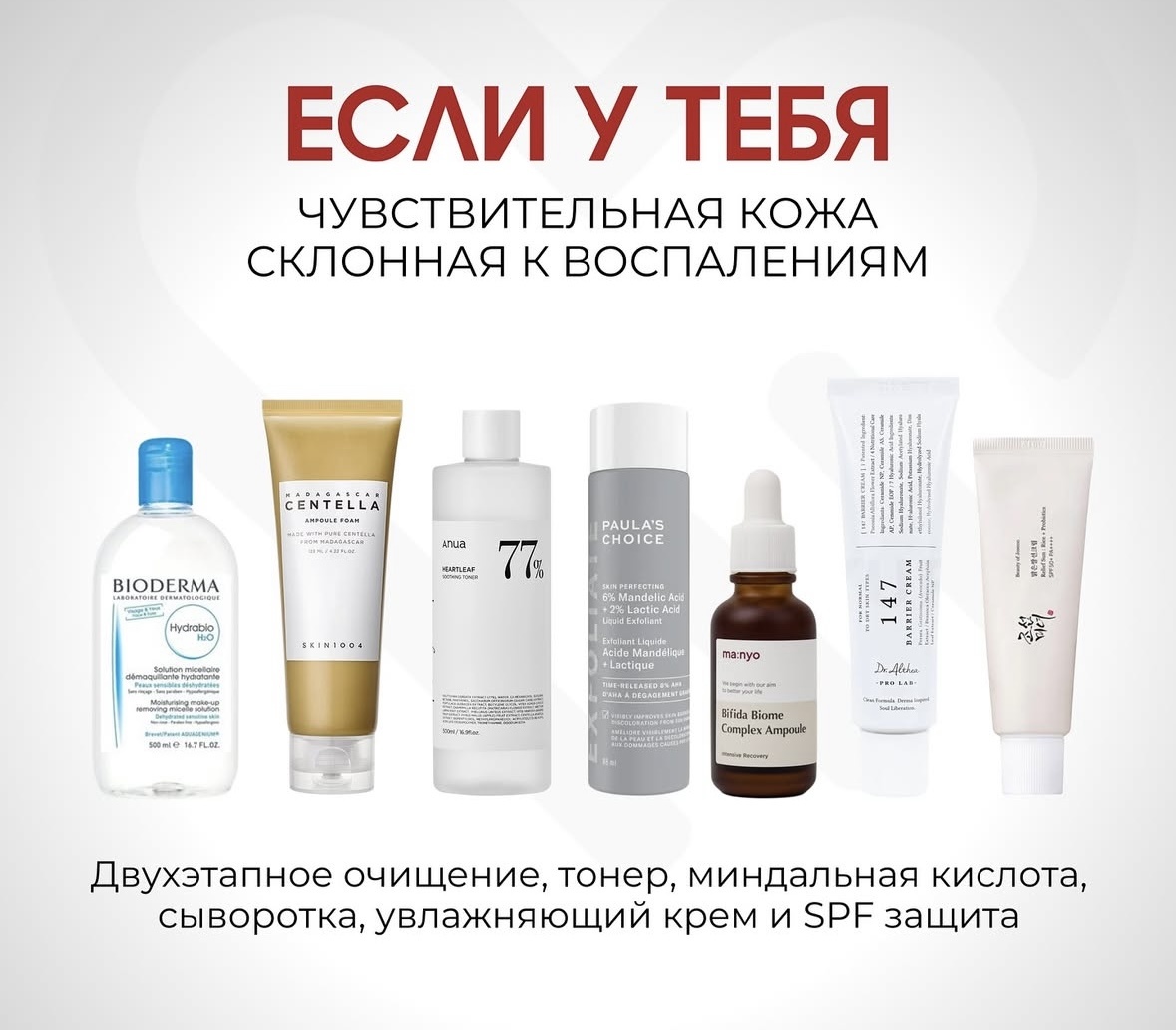 Anua чуствителный кожи набор уходовой косметики унисекс