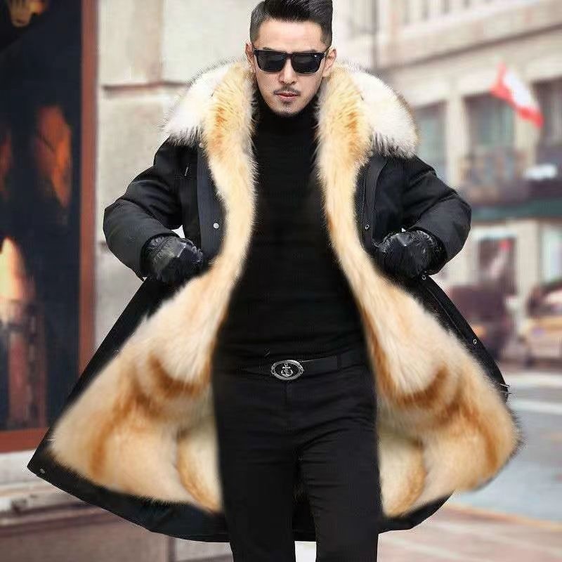Парка черный, белый