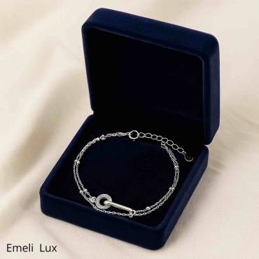 Emeli lux 00008 длина 20 см, вес 2 г сплав покрытый серебром 925, плетение венецианское