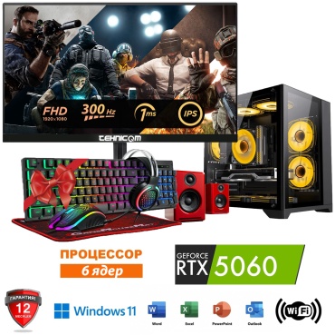 Tehnicom R5 5500 / RTX 5060 8 Гб / 32 Гб /  SSD 1000 Гб / Win 11 Pro