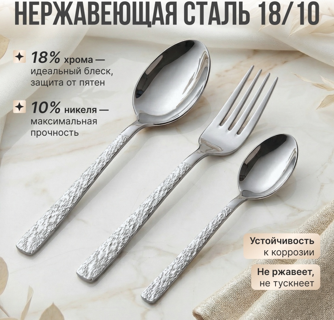 Набор столовых приборов MasterShef 36 шт, серебристый MF-54