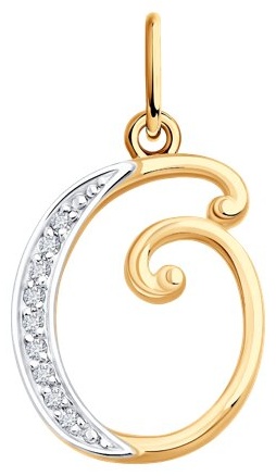 Подвеска Diamant 51-130-02884-1_s вес 0.79 г золото, фианит