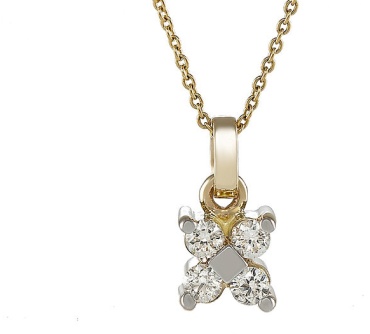 Подвеска Briolette M0209PK вес 1.77 г золото, бриллиант