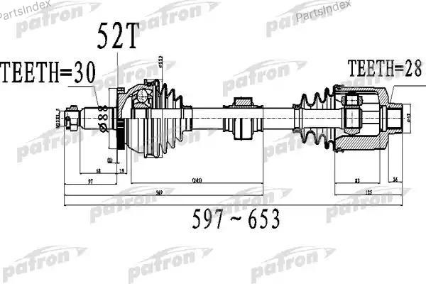 PATRON полуось PDS0522