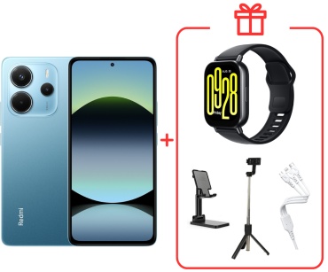 REDMI Note 14 + REDMI Watch 5 Active + подставка для телефона + интерфейсный кабель 3 в 1 + трипод 8 ГБ/256 ГБ голубой
