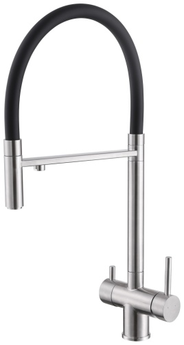 Смеситель для кухни Abber Wasser Kreis AF81141SP, латунь, цвет черный, сатин
