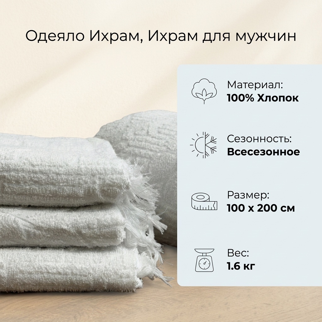 Одеяло Ихрам 100x200 всесезонное