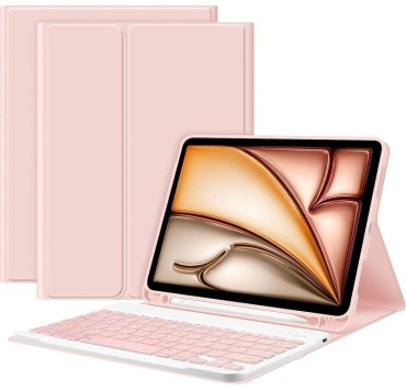 Чехол для Apple iPad Air 13 (2025), iPad Air 13 (2024), iPad Pro 12.9 (2021), iPad Pro 12.9 (2022) 13 дюйм розовый