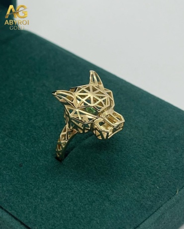 ABYROI GOLD 0017 размер 19.5 вес 2.7 г золото, изумруд