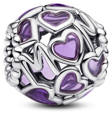 Шарм PANDORA «Мама» ажурный 793772C01 вес 1.72 г серебро, эмаль