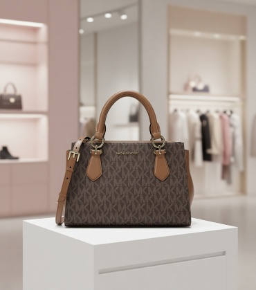 Сумка тоут Michael Kors канвас коричневый