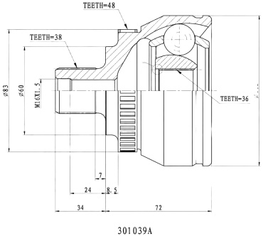 INKO шрус наружный 301039A