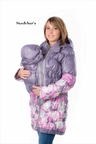 Пуховик mamabest сиреневый