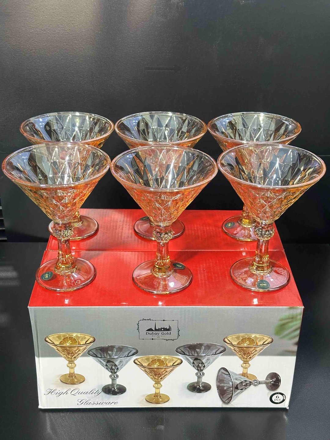 Dubay gold креманка 5453-6А фигурная 6 шт, стекло
