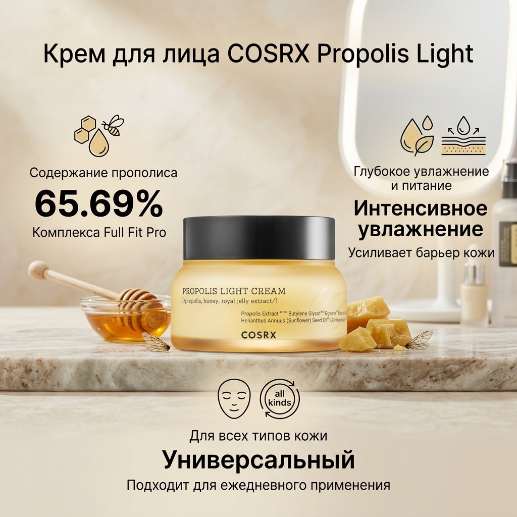 COSRX крем Propolis Light для лица 65 мл