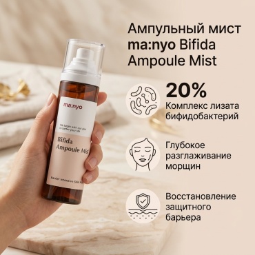 MANYO мист Омолаживающий ампульный мист с лизатом бифидобактерий Manyo Bifida Ampoule Mist 120 мл