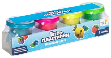 Тесто для лепки Genio Kids Неоновые цвета ТА1016V количество цветов: 4 шт