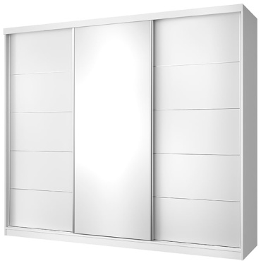 Шкаф-купе Euromebel Лион 00067877, 250.2x216.4х64.3 см, белый