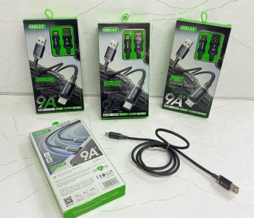 Кабель GERLAX USB 2.0 (F), USB TypeC (F), micro-USB 2.0 (F), Lightning, 1 м, черный