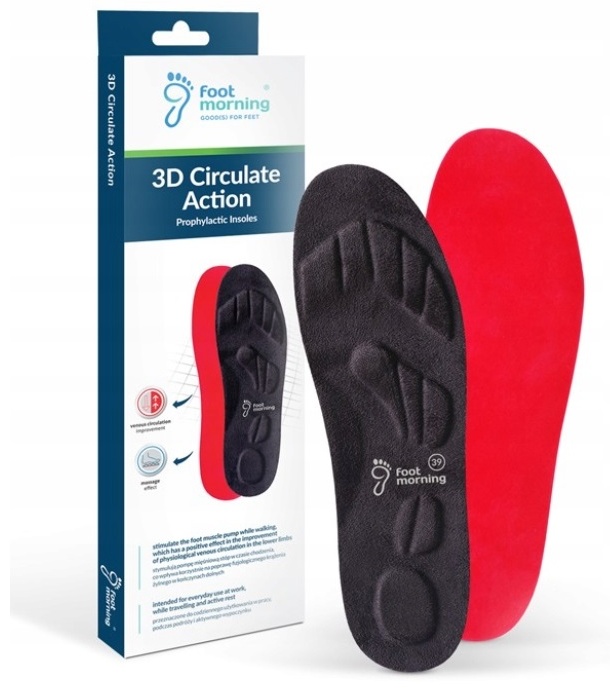 Foot Morning стельки 3D CIRCULATE ACTION/103_4001_39 размер 39, классические, для рабочей обуви, для спортивной обуви