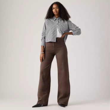 Джинсы широкие и расклешенные Levis коричневый