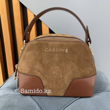 Сумка бочонок GASSHIE натуральная замша горчичный