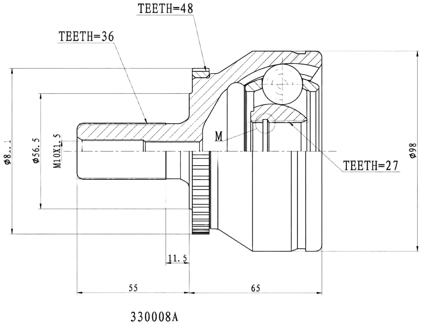 INKO шрус наружный 330008A