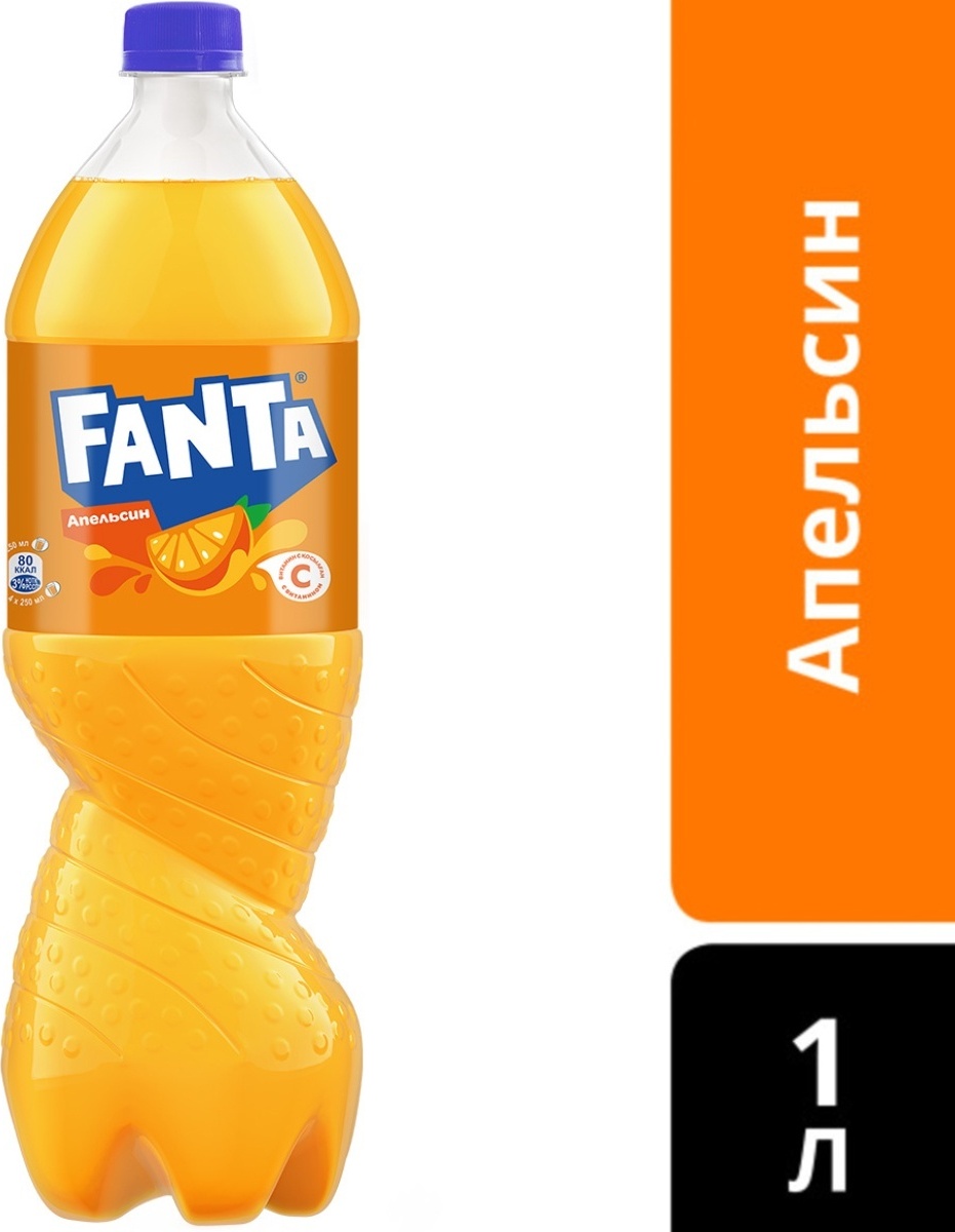 Fanta газированный напиток апельсин 1 л