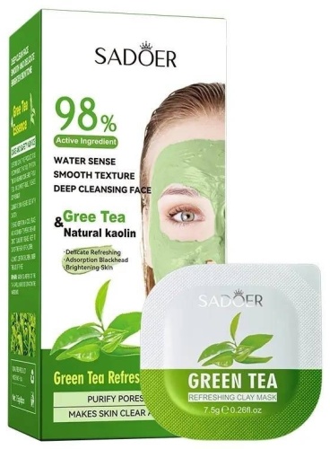 Маска для лица SADOER глиняная 98% Active Ingredient Water Sense Smooth Texture Deep Cleansing Face 60 г