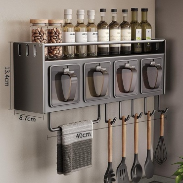 Полка кухонная Spice Rack, универсальный 1 шт, нержавеющая сталь