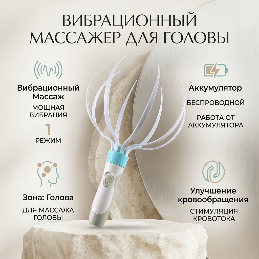 Массажер Массажер для головы 1шт ручной вибрационный