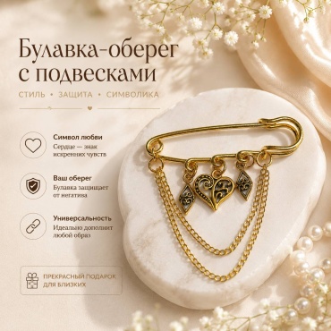 Брошь бижутерный сплав, мельхиор