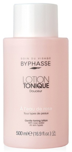 Byphasse лосьон-тоник GENTLE TONING LOTION ROSE WATER FOR ALL SKIN TYPES 500 мл