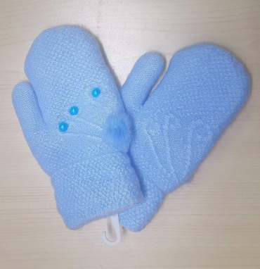 Варежки Gloves размер 8 голубой