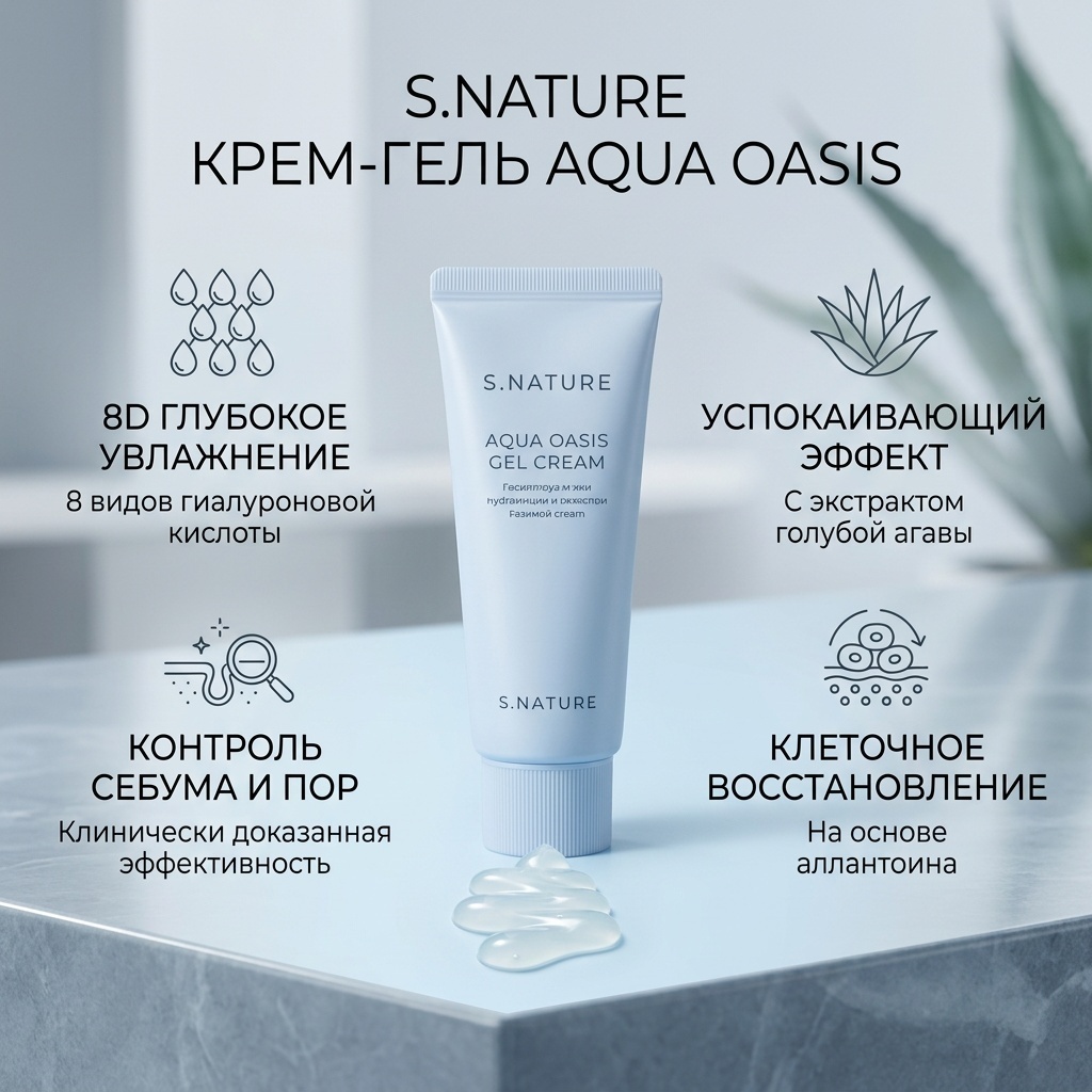 S.NATURE крем-гель Aqua Oasis для лица 80 мл