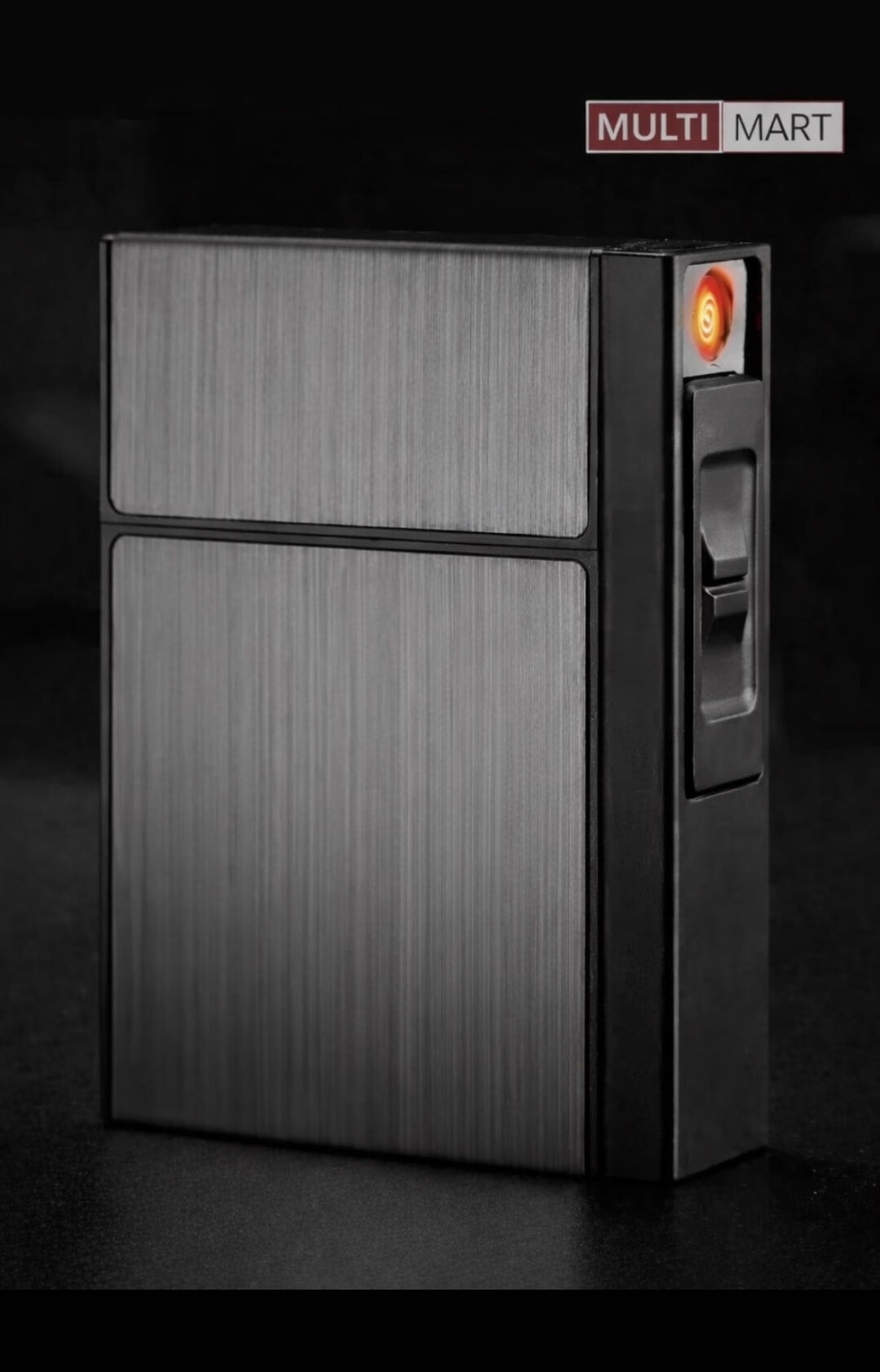 Портсигар MultiMart 25 9.2 x 6 см влагозащитный корпус, с зажигалкой