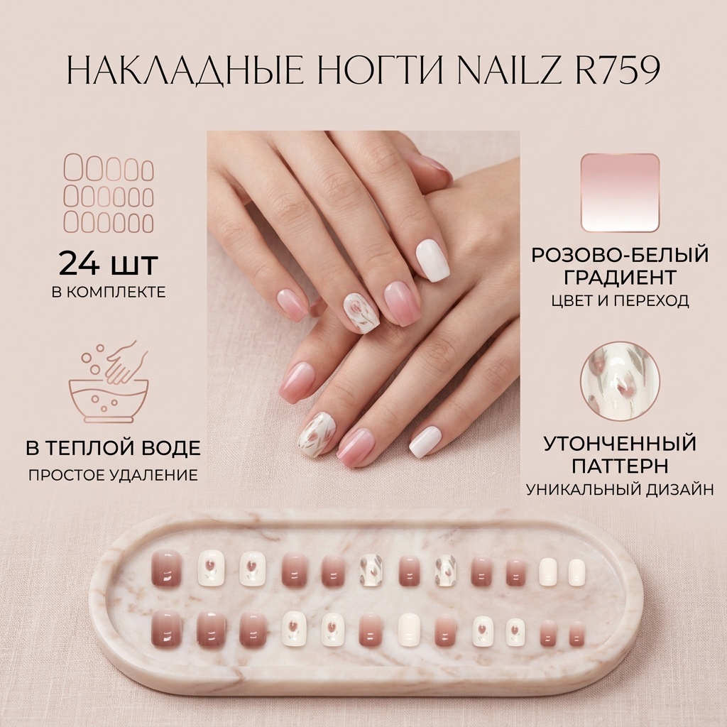 NailZ накладные ногти R759 1 шт