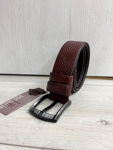 Ремень Belt Premium натуральная кожа 115 см рыже-коричневый