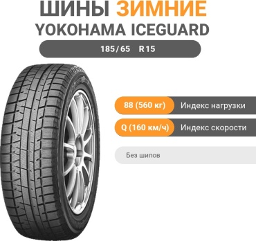 Yokohama Ice Guard IG50 185/65 R15 88Q без шипов