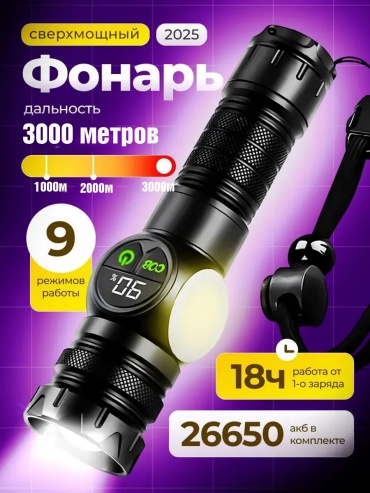 Фонарь Викинг VKN-409 ручной черный