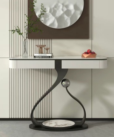 Консоль 0269ck, 80х35x92 см, черный, белый