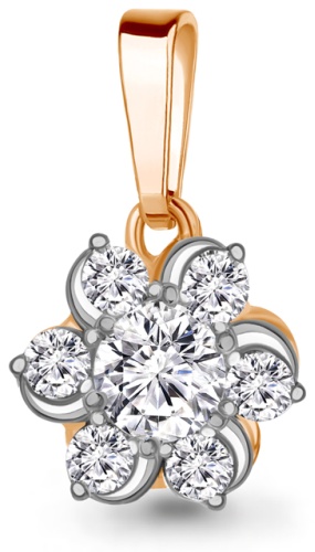 Подвеска AQUAMARINE А24768АА вес 1.2 г серебро, фианит