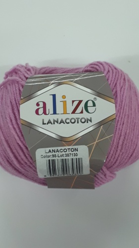 Моток Alize Lana coton 98 Розовый 160 м 50 г